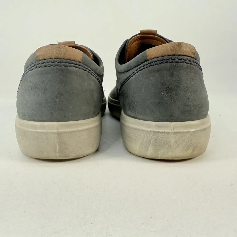 ECCO Shoes Mens 9 Soft 7 Casual Low Sneakers 44036402038 Gray Leather Lace Up